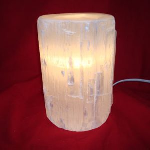 SL-Selenite Smooth Top Lamp w/Natural Base